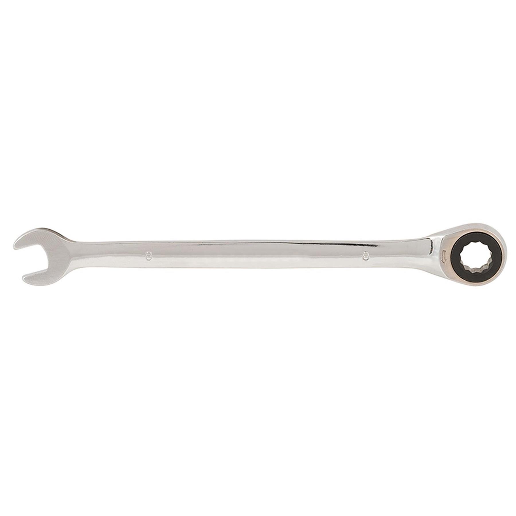 Fixed Head Ratchet Combination Spanner 8mm, Open-End & Ring Wrench, Chrome Plated Spanner - Image 7