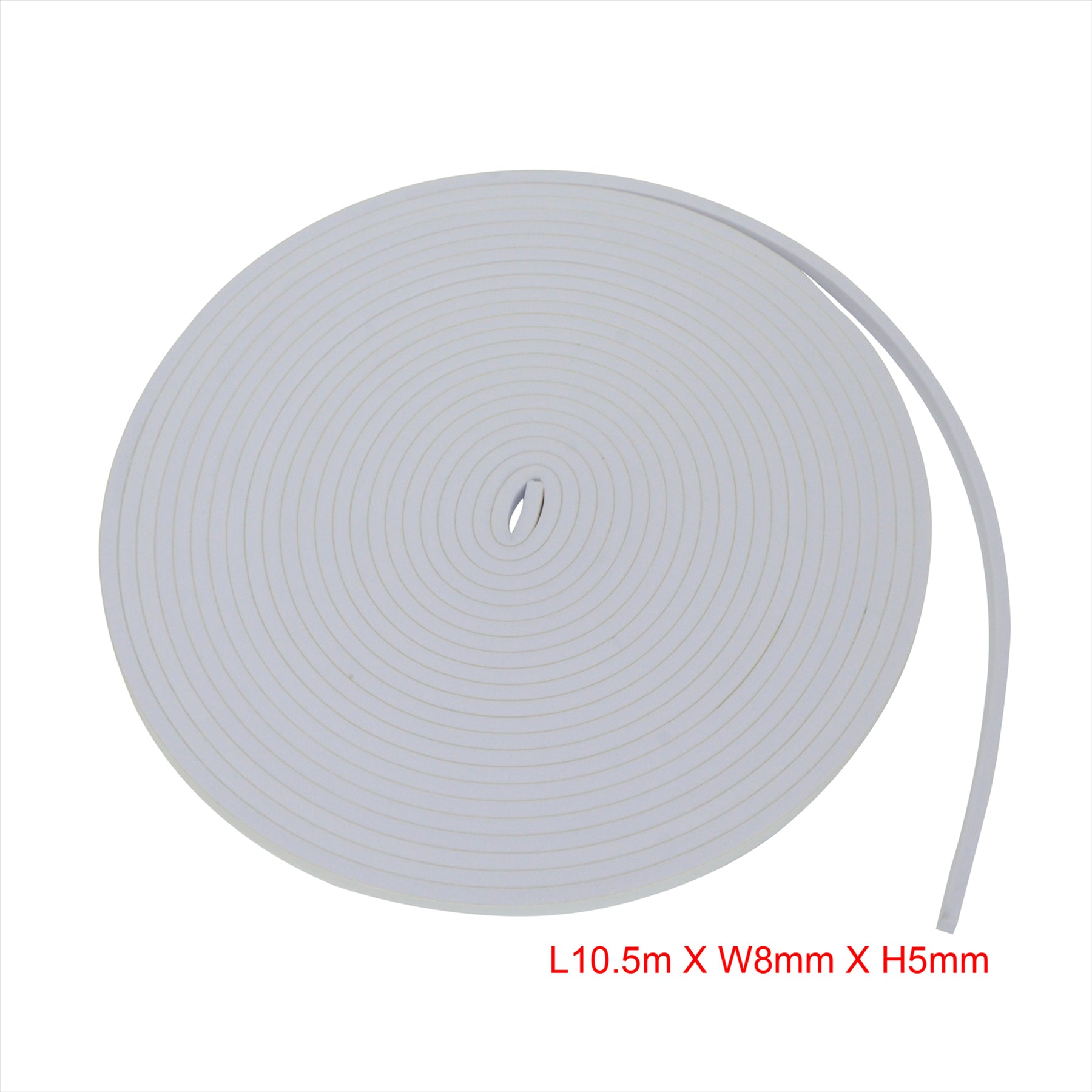 EVA Foam 10.5m White Draught Excluder - Self Adhesive Weather Strip - Window and Door Seal - Image 2