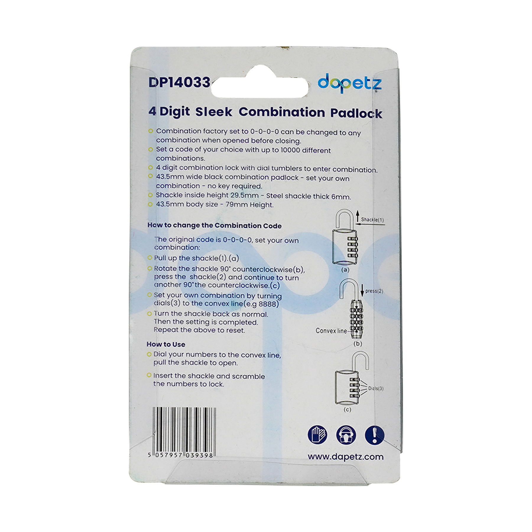 4 Digit Combination Lock Padlock Sleek Weatherproof Heavy Duty Locker Gym Travel - Image 7