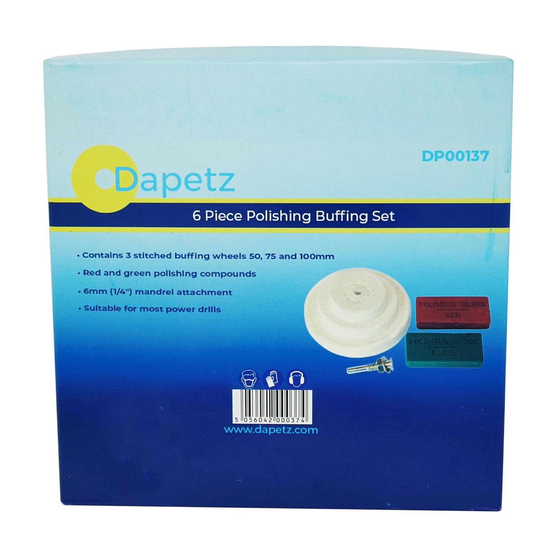 6PCS Car Buffing Polishing Wheel Set Cotton Mops 2 Colors 50–100mm 1/4'' Shank for Metal Wood Plastic - Image 5