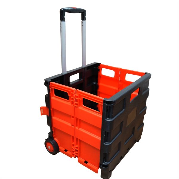 Foldable Shopping Trolley 25kg – Wheeled Grocery Cart with Telescopic Handle & Folding Crate