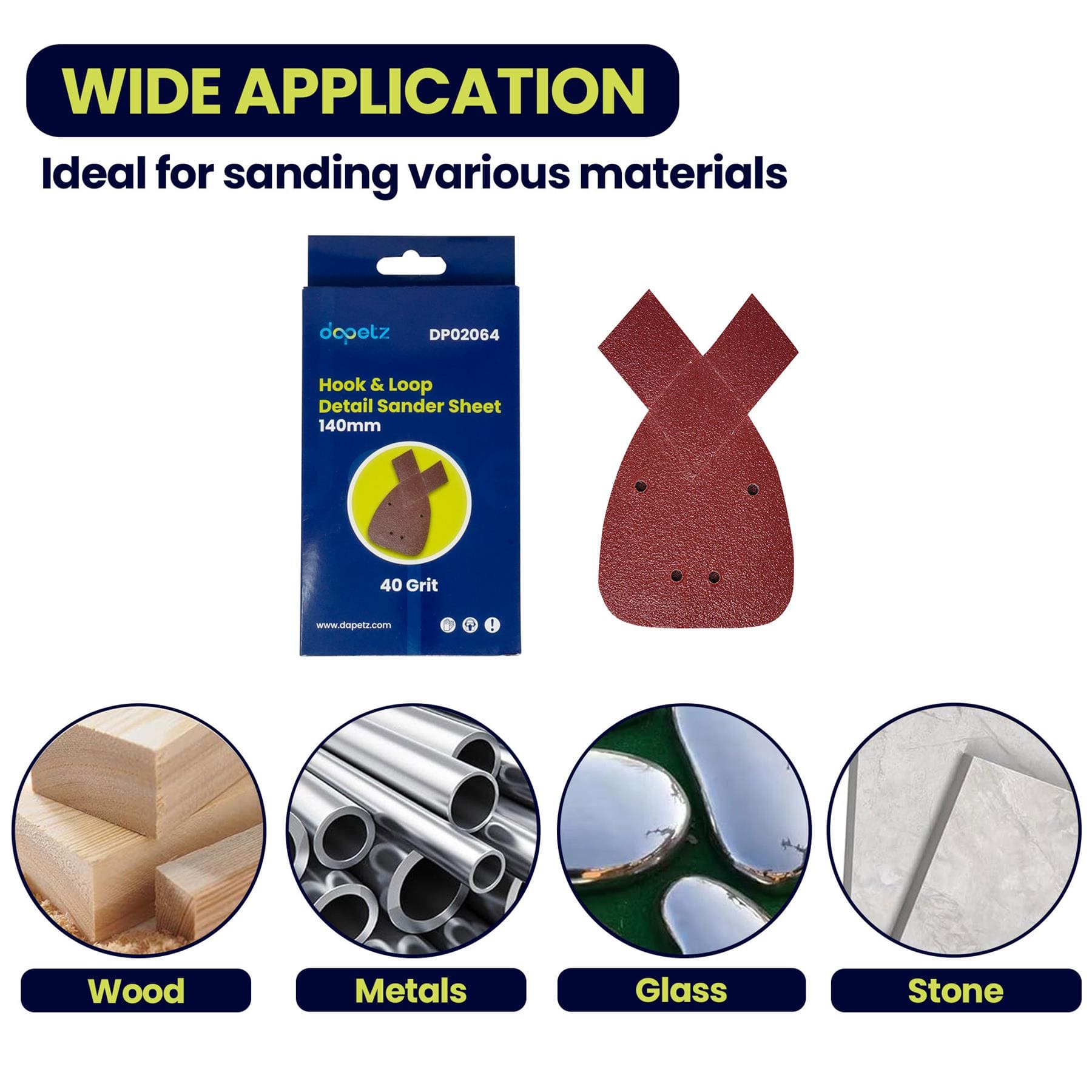 40 Grits Mouse Sanding Sheets Hook & Loop Sander Pads 4-Holes Sand Paper 10PCS - Image 5