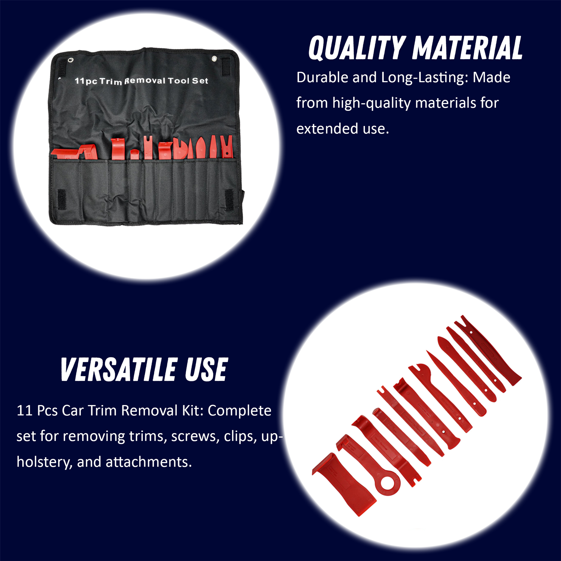 11Pc Trim And Moulding Removal Bodyshop Garage Pro Tool Complete Set Car Van - Image 3