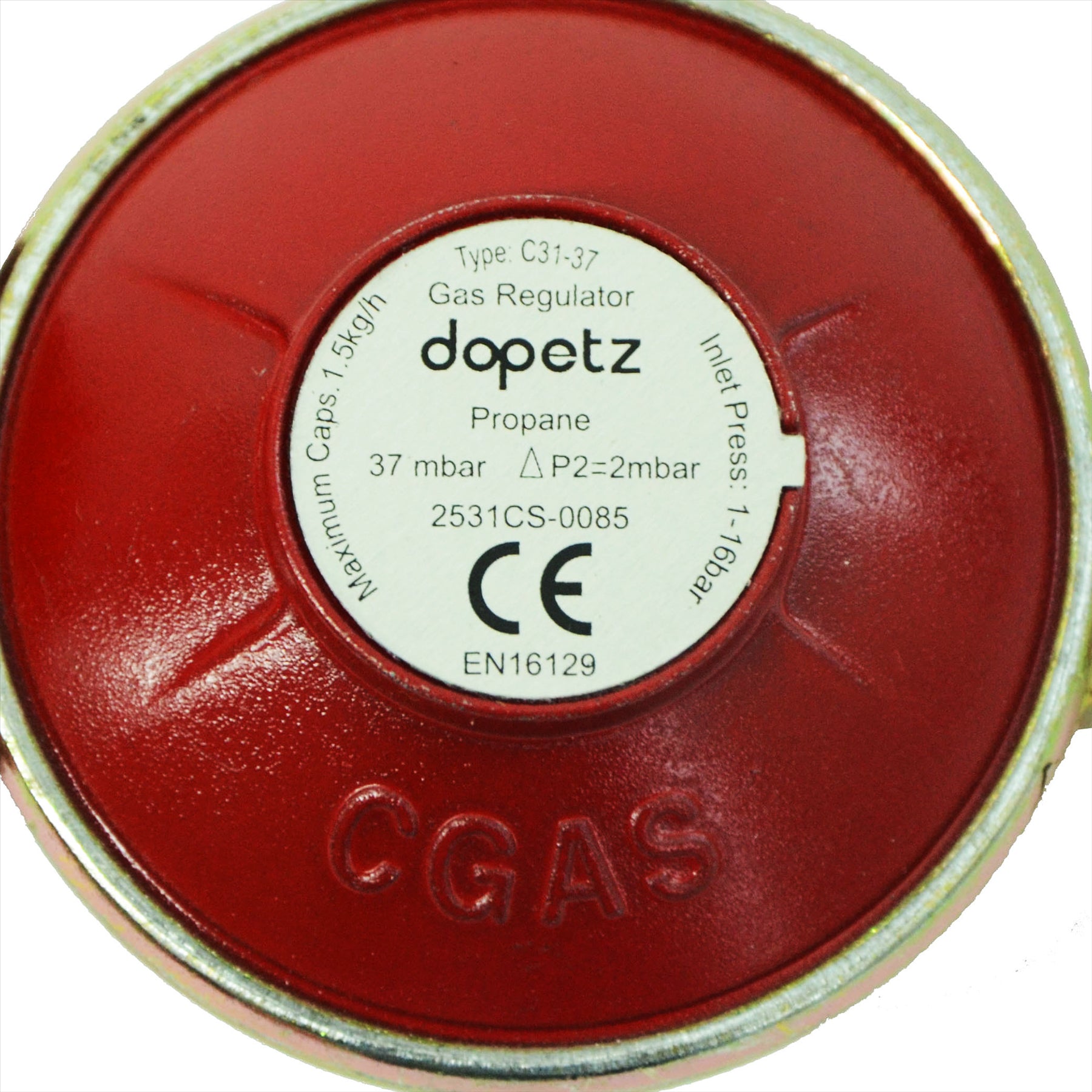 Propane Gas Regulator 37mbar POL Handwheel BBQ Camping Fits Calor Flogas Bottles 8mm Hose Tail - Image 9