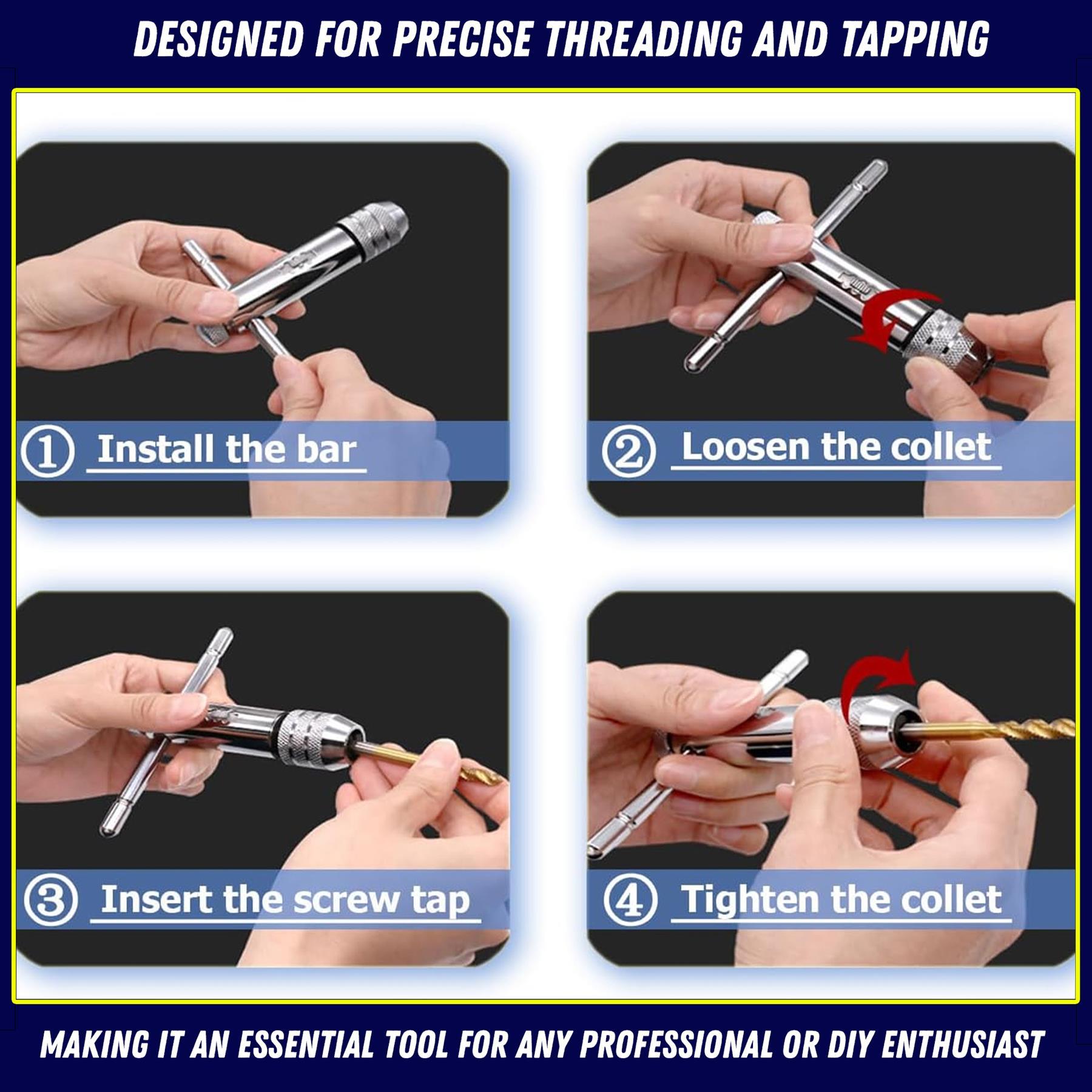 1/2 Inch Drive Ratchet Wrench 10in 250mm Quick Release Reversible Socket Handle for Auto Repair - Image 2