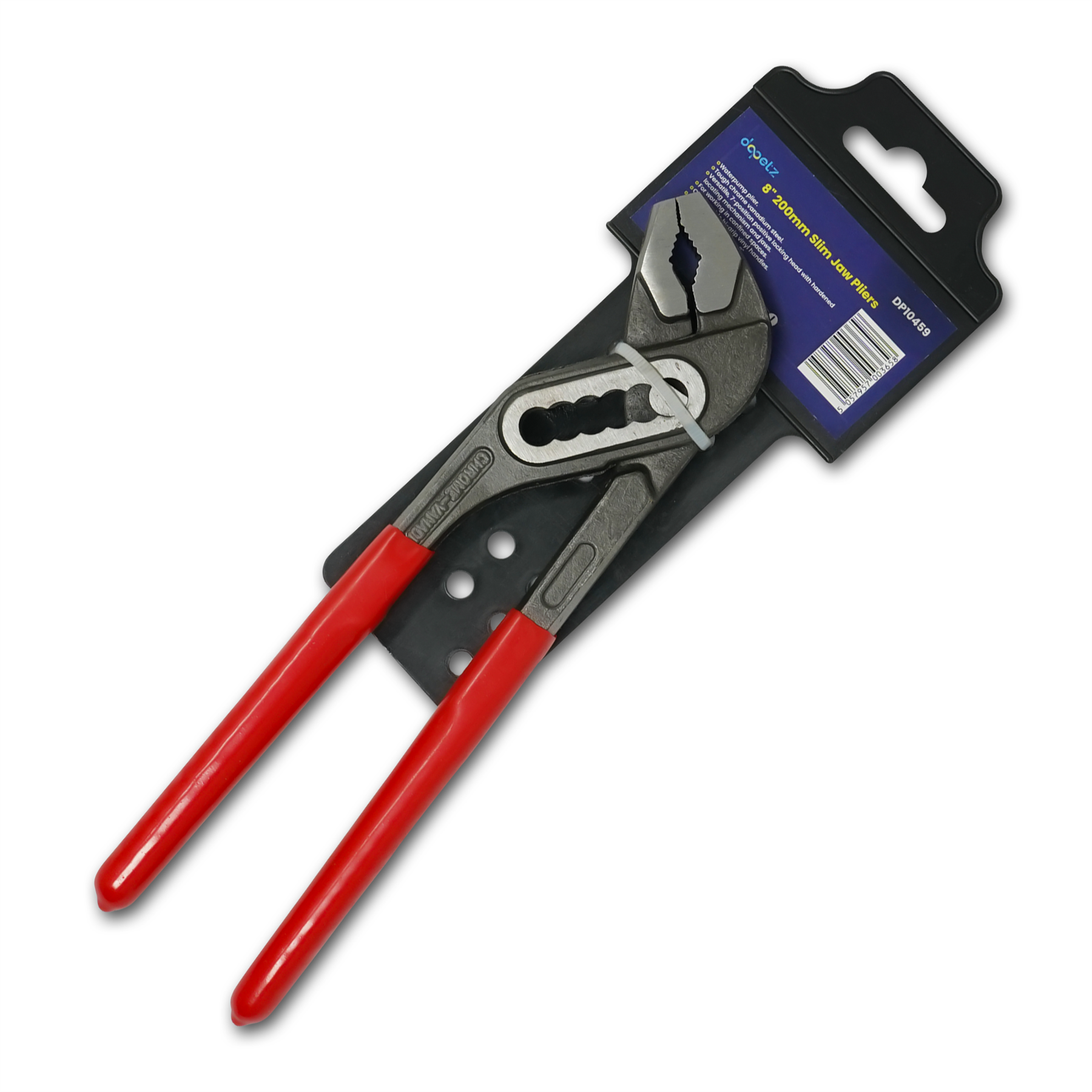 8" 200mm Plumbers Slim Jaw Waterpump Pipe Wrench Pliers Grips Pump Chrome - Image 9