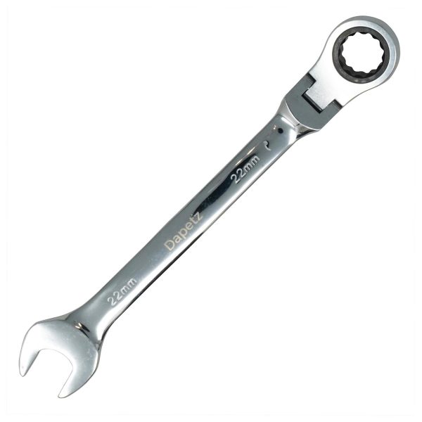 22mm Flexible Head Ratchet Metric Spanner Open End & Ring Guaranteed - Dapetz