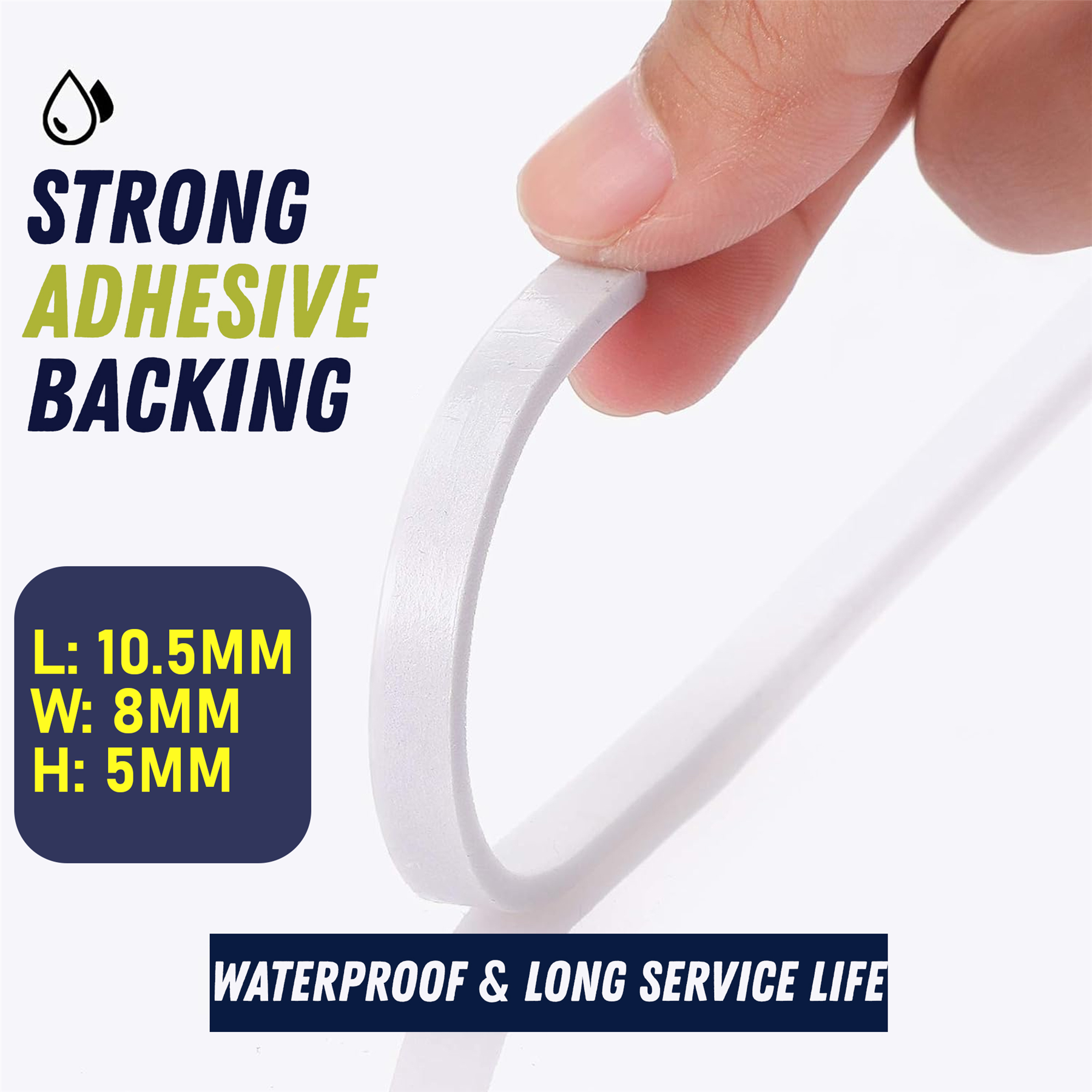 EVA Foam 10.5m White Draught Excluder - Self Adhesive Weather Strip - Window and Door Seal - Image 5