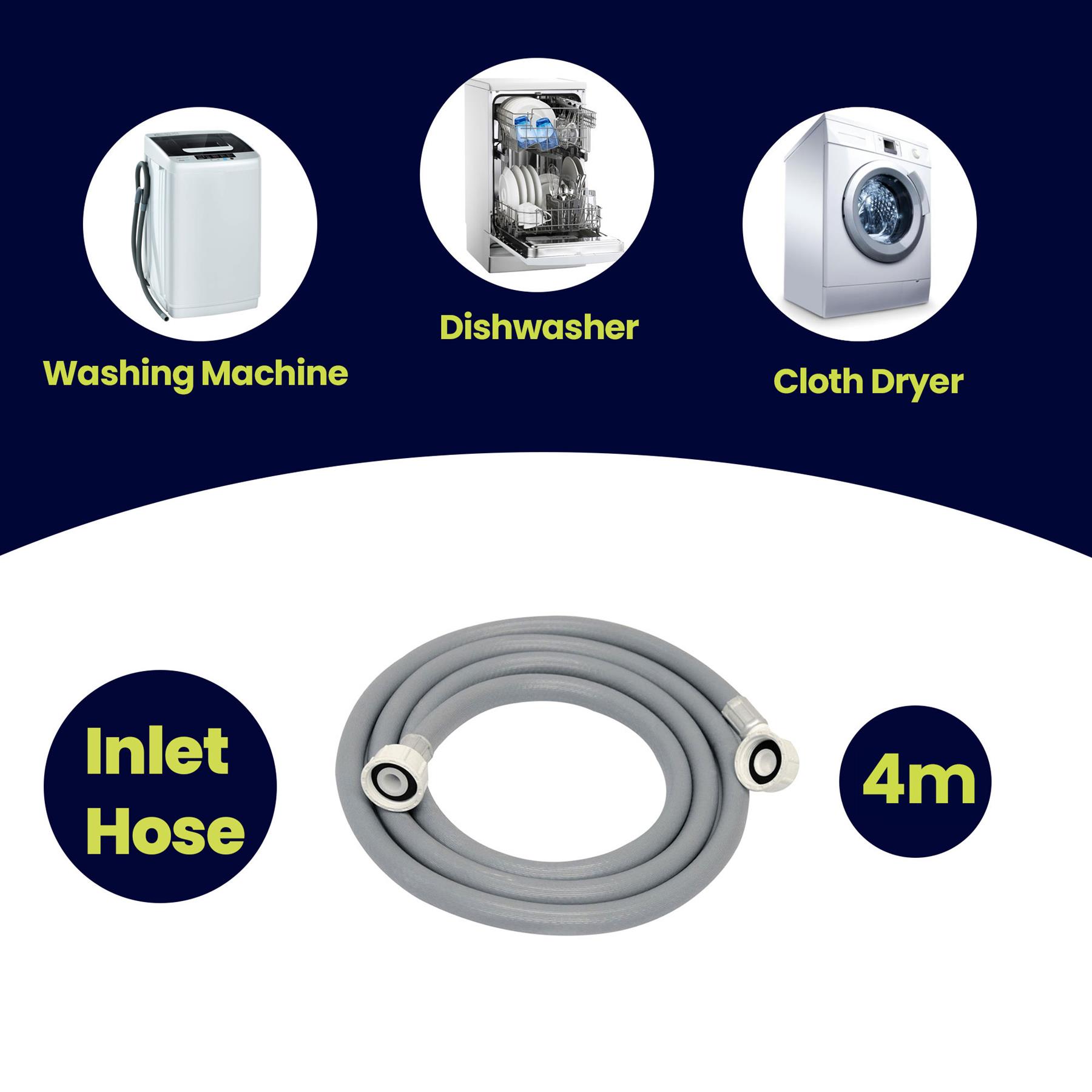 4m Washing Machine Dishwasher Water Inlet Cold Fill Hose Feed Pipe Extension - Image 6
