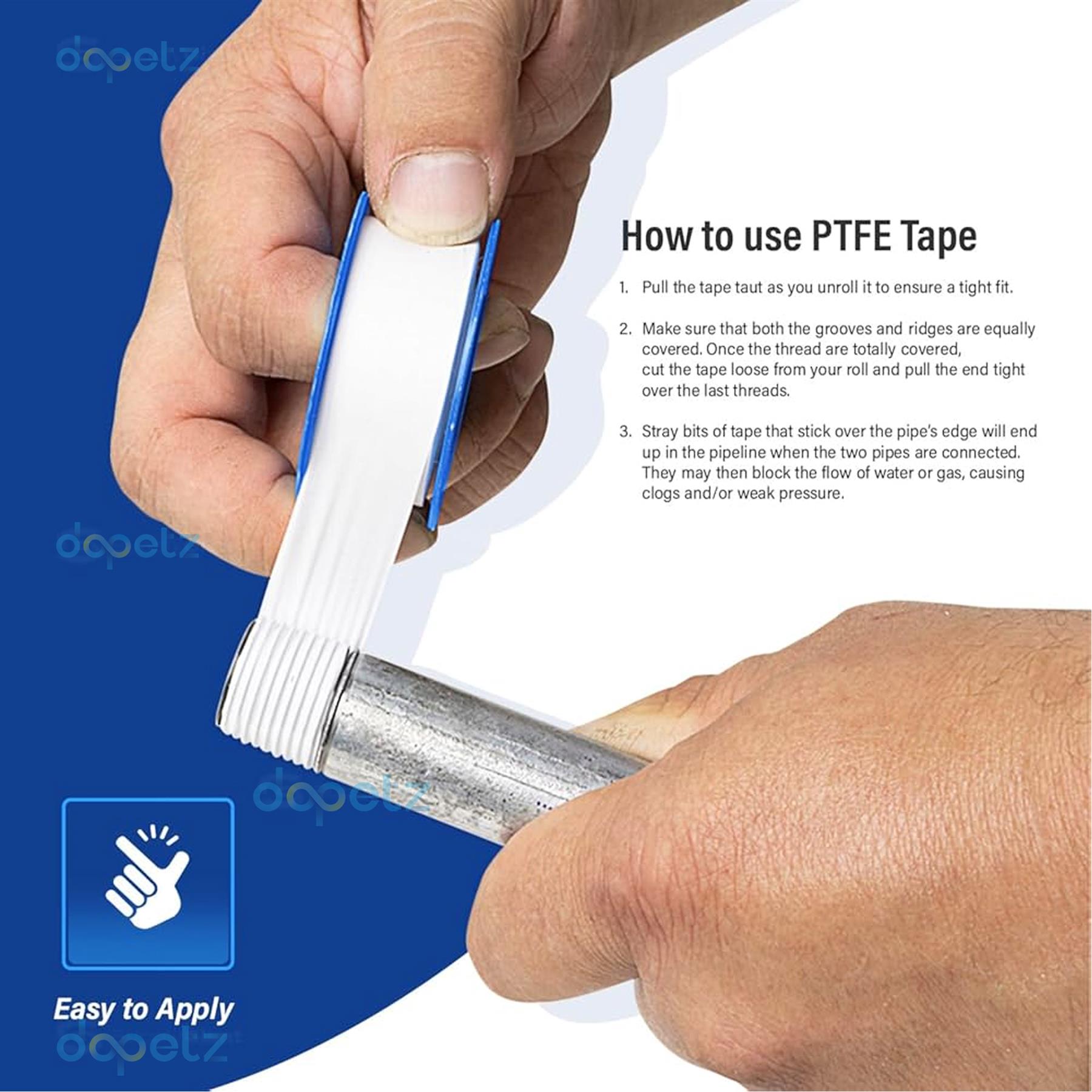 1 x PTFE Tape Gas for Thread Seal White Teflon Tape 12mm x 5m - Image 7