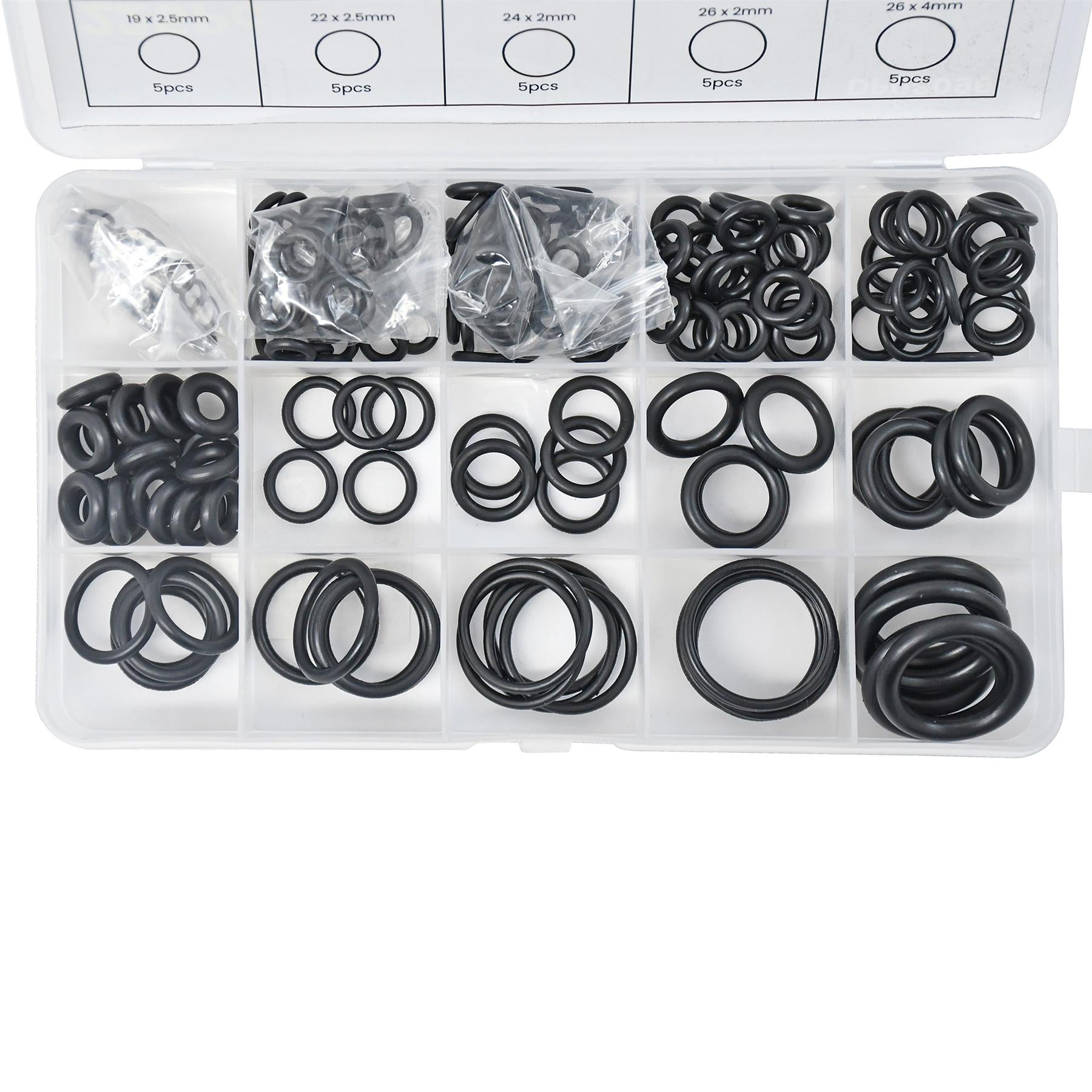 225pcs Black O-Rings Assortment Kit Nitrile Rubber Metric Seals for Plumbing Tap Washer Auto Repair - Image 11