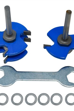 Tongue And Groove Router Bit 2PC Set 1/4" Shank T Type 3 Tooth Cutter Washers