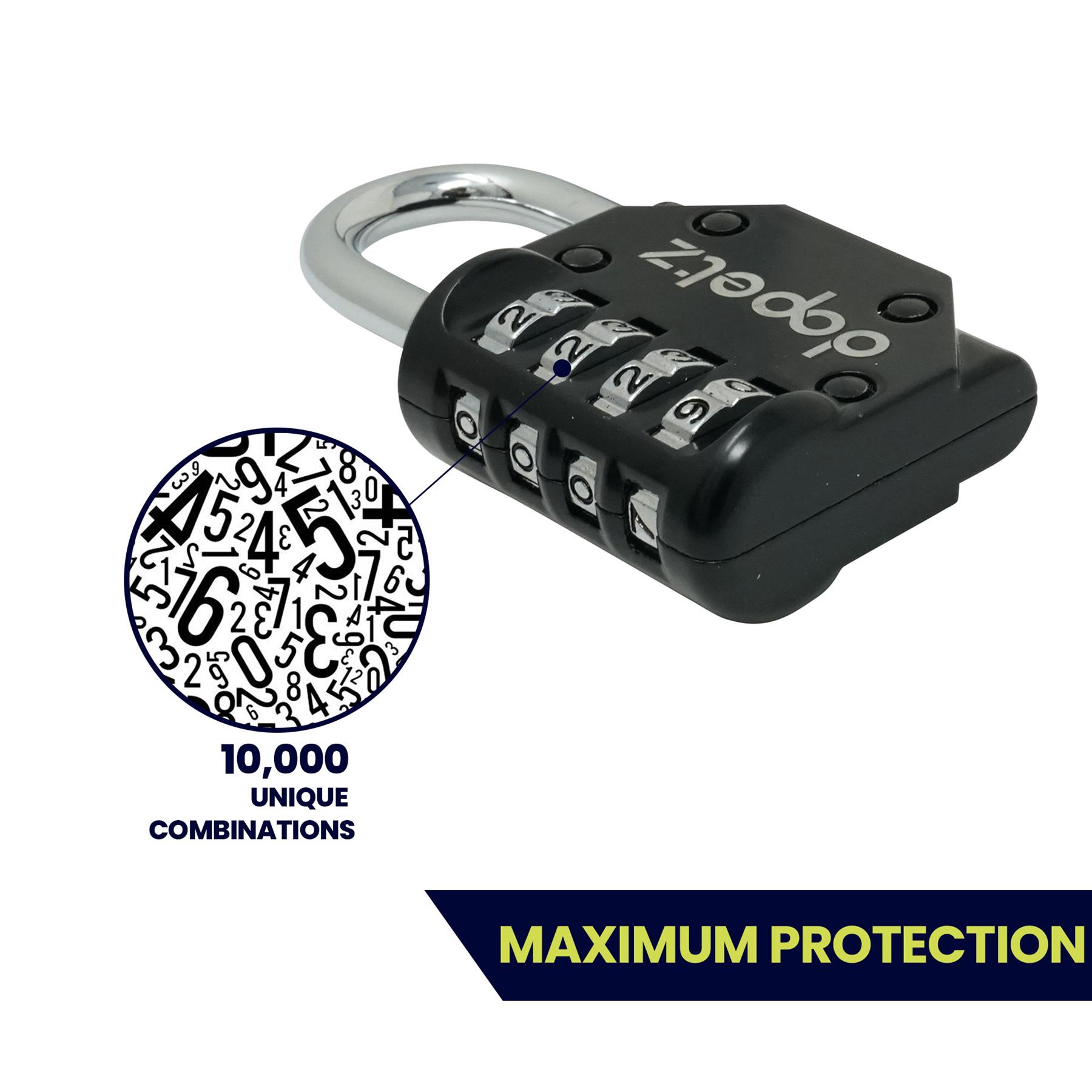 4 Digit Combination Lock Padlock Sleek Weatherproof Heavy Duty Locker Gym Travel - Image 5