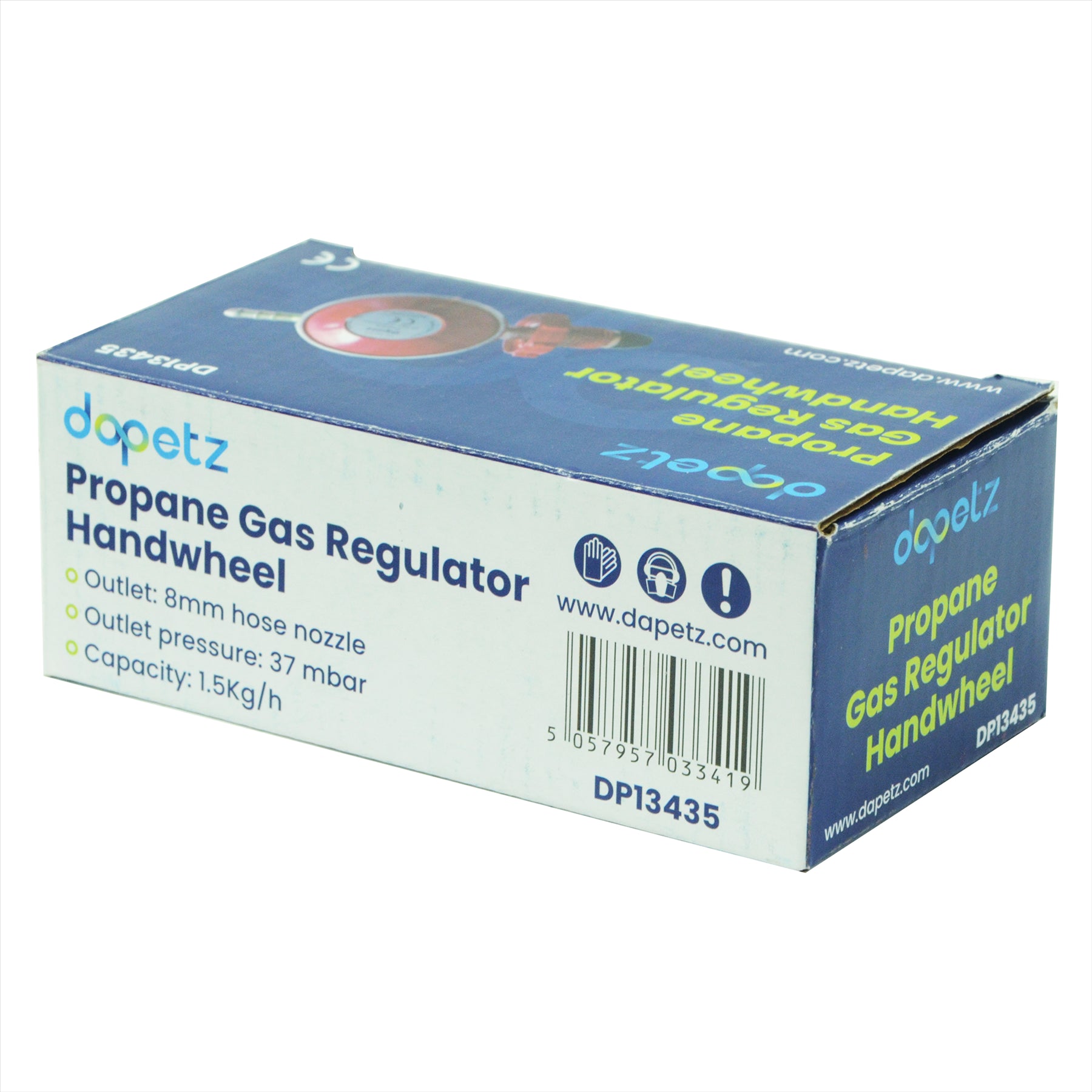 Propane Gas Regulator 37mbar POL Handwheel BBQ Camping Fits Calor Flogas Bottles 8mm Hose Tail - Image 7