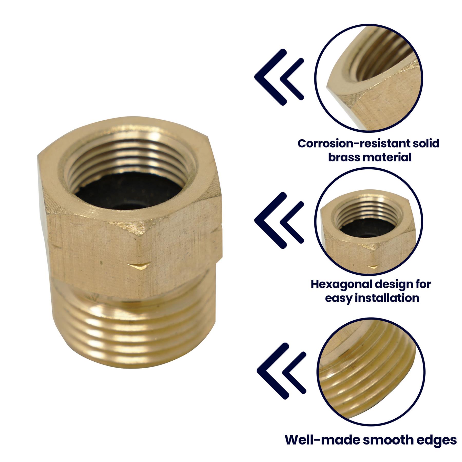 Gas Hose Connector Converter Converts 21.8-14 to G 3/8-19 - Image 3