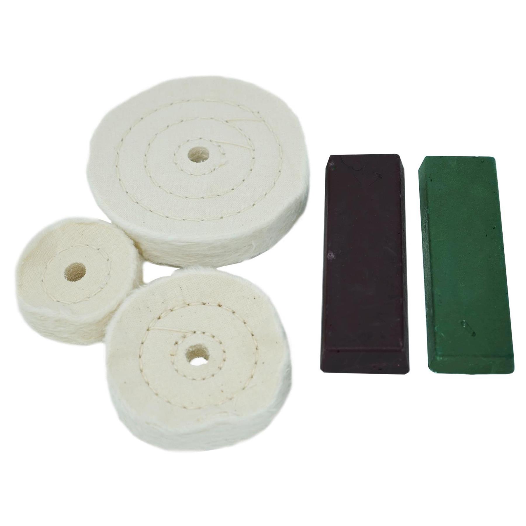 6PCS Car Buffing Polishing Wheel Set Cotton Mops 2 Colors 50–100mm 1/4'' Shank for Metal Wood Plastic - Image 6