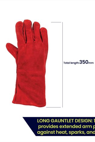 Welders Gauntlets Gloves 14" Heat Resistant Used For Welding, Fireplace, Oven, Woodburner, Stoves 350mm