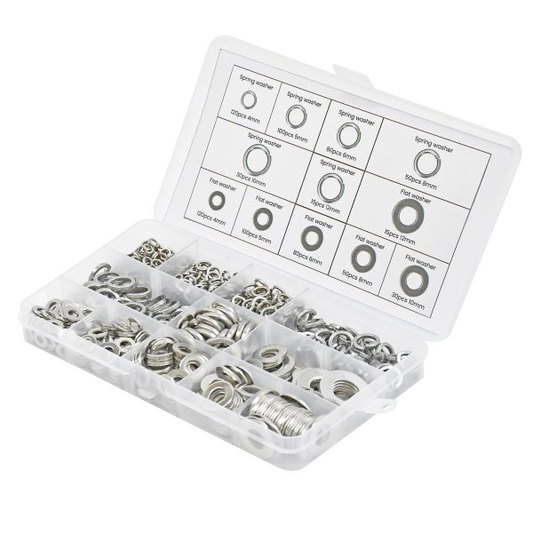790 Piece Flat & Spring Stainless Steel Assorted Washers Set Rust Resistant