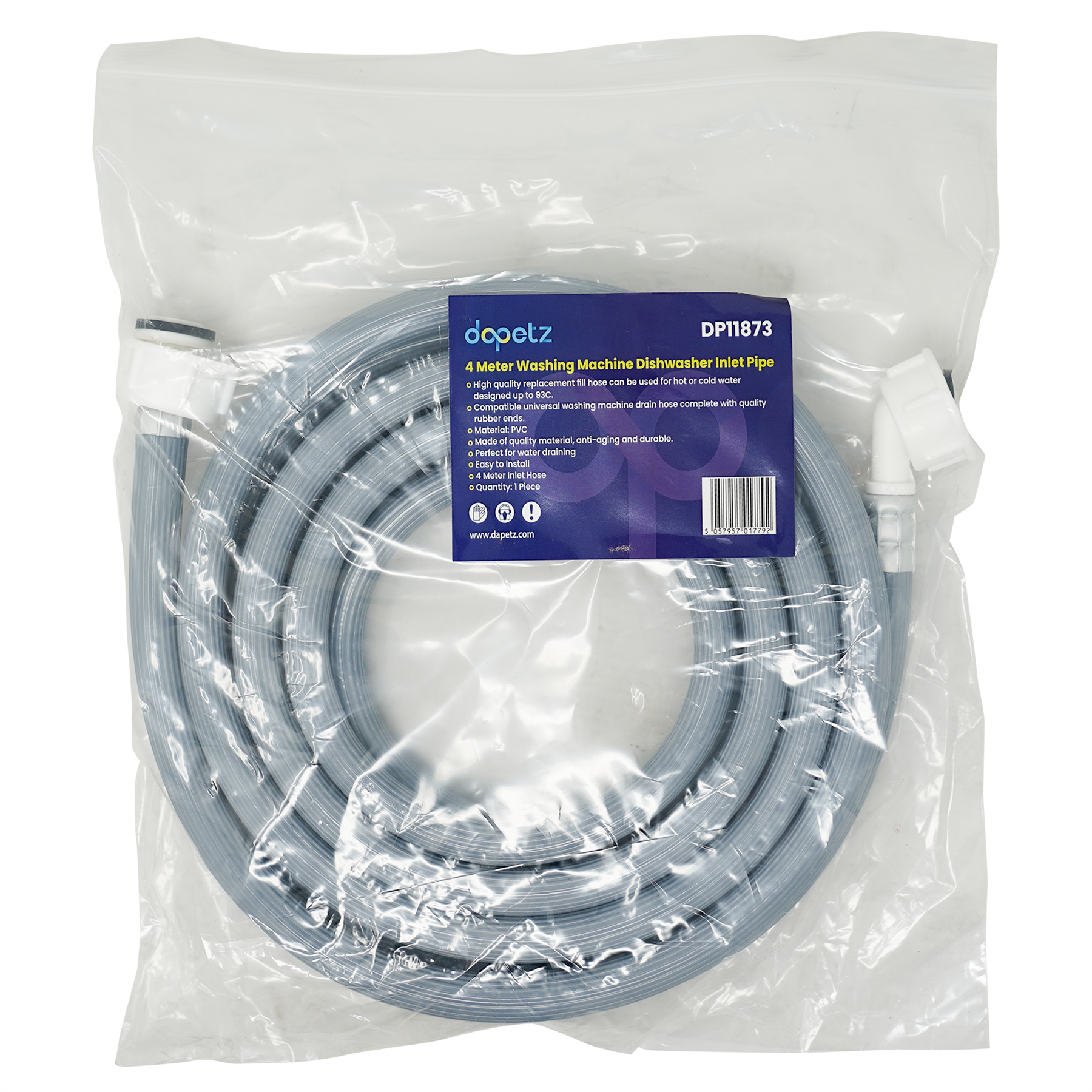 4m Washing Machine Dishwasher Water Inlet Cold Fill Hose Feed Pipe Extension - Image 3