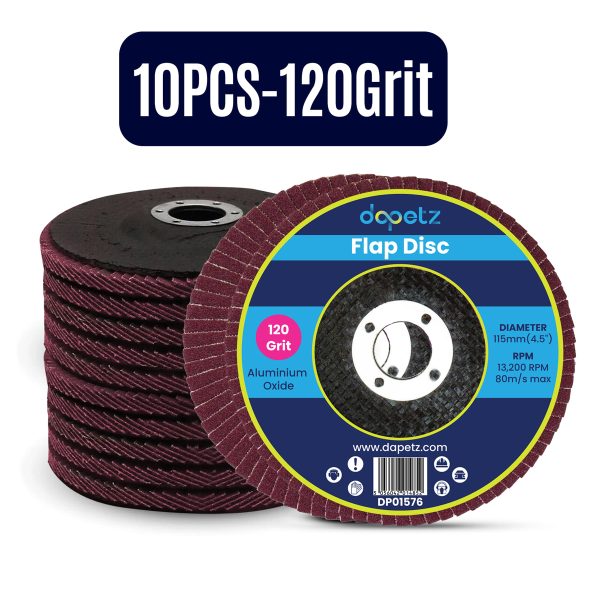 10x Flap Discs 115mm Sanding 120 Grit Grinding Wheels Disc 4.5" Aluminium Oxide