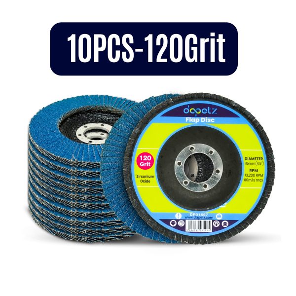 10x Flap Discs 115mm Sanding 120 Grit Grinding Wheels Disc 4.5" Zirconium Oxide