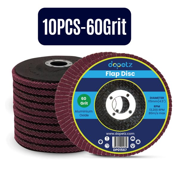 10x Flap Discs 115mm Sanding 60 Grit Grinding Wheels Disc 4.5" Aluminium Oxide