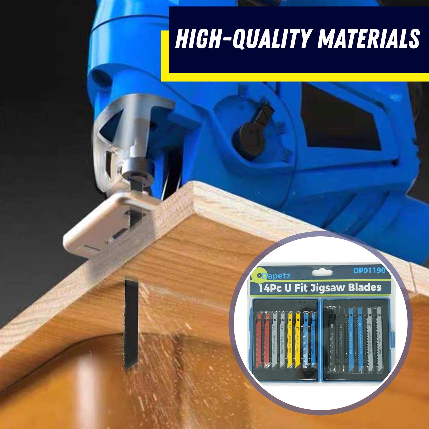 14PC ASSORTED JIGSAW BLADE SET BOSCH FITTING METAL PLASTIC WOOD JIG SAW BLADES - Image 2