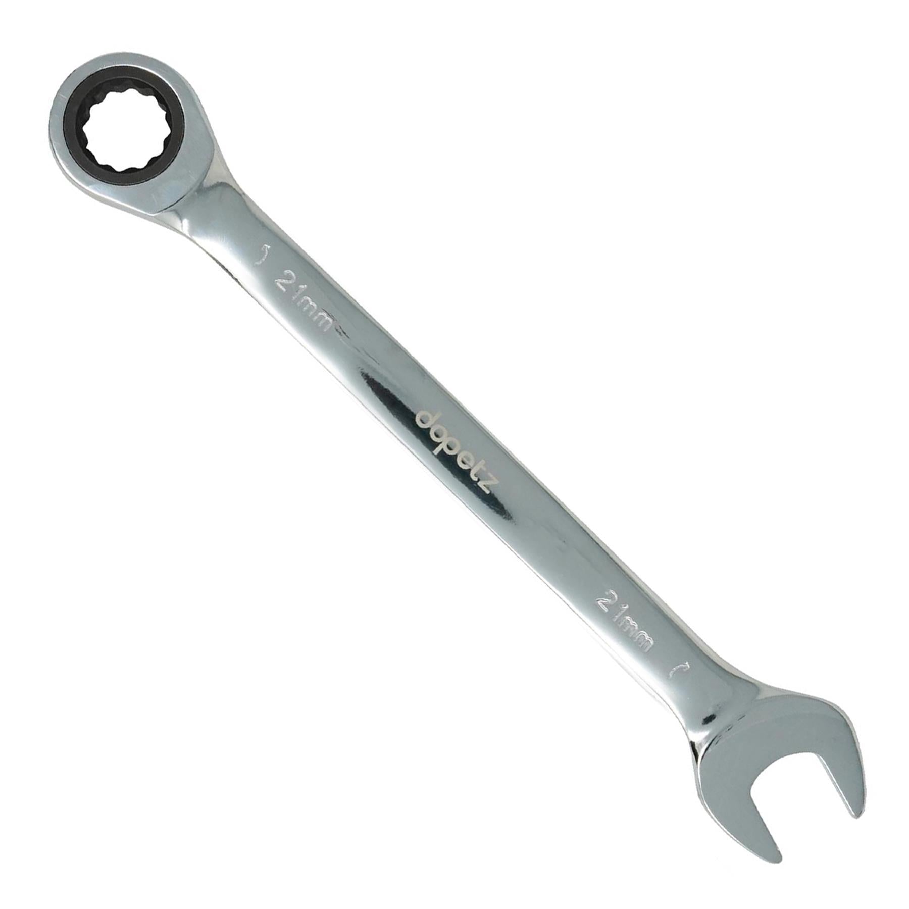 Fixed Head Ratchet Spanner 21mm Chrome Vanadium Steel Combination Wrench Open End Metric Spanner - Image 6