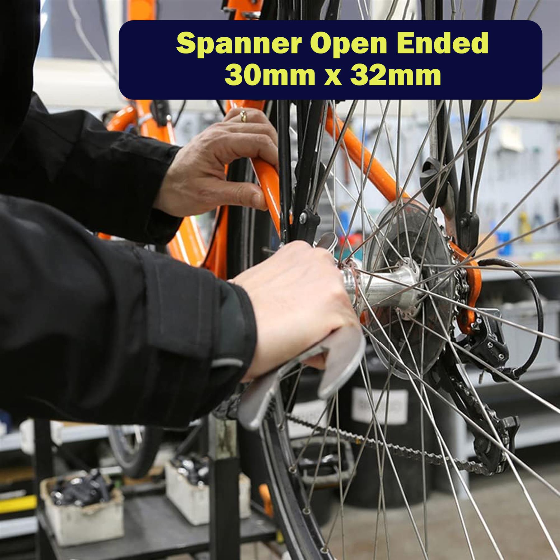 Fixed Head Combination Spanner Open Ended 30mm x 32mm Metric Polished CRV Garage - Image 3