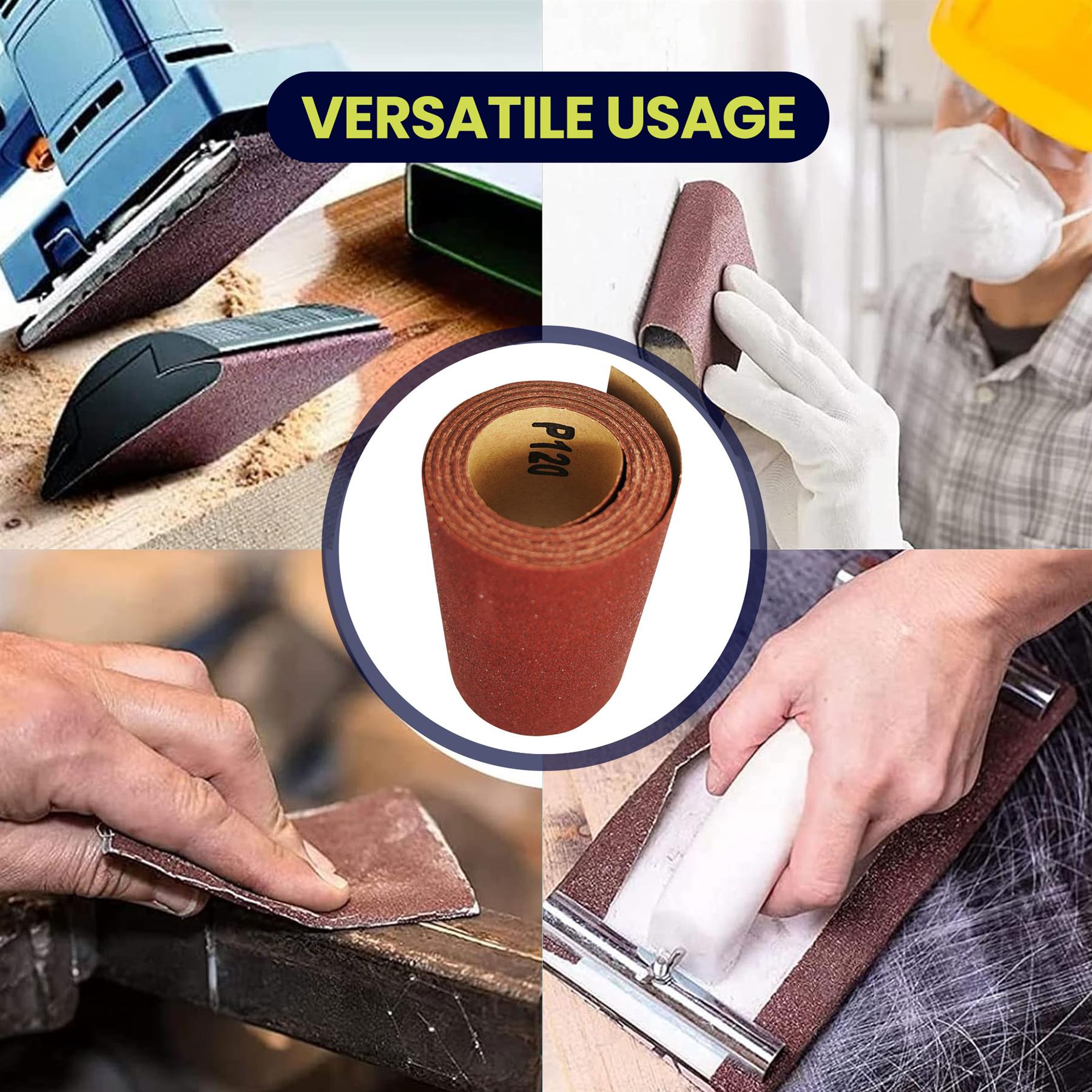 Aluminium Oxide Sanding Roll 115mm 5m Red Grit 120 Sandpaper Sand Woodwork - Image 5