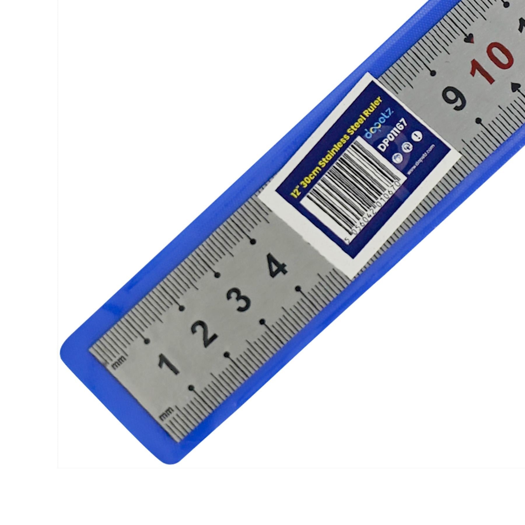 12" 30cm 300mm Stainless Steel Ruler Metal Ruler Conversion - Image 9
