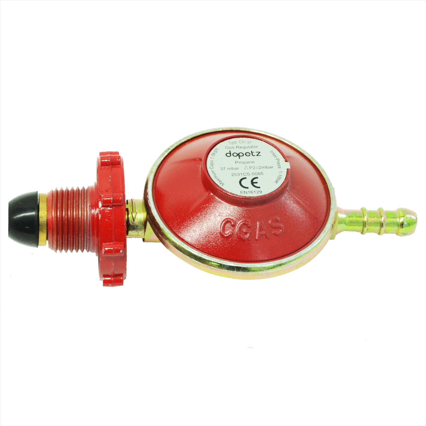 Propane Gas Regulator 37mbar POL Handwheel BBQ Camping Fits Calor Flogas Bottles 8mm Hose Tail - Image 8