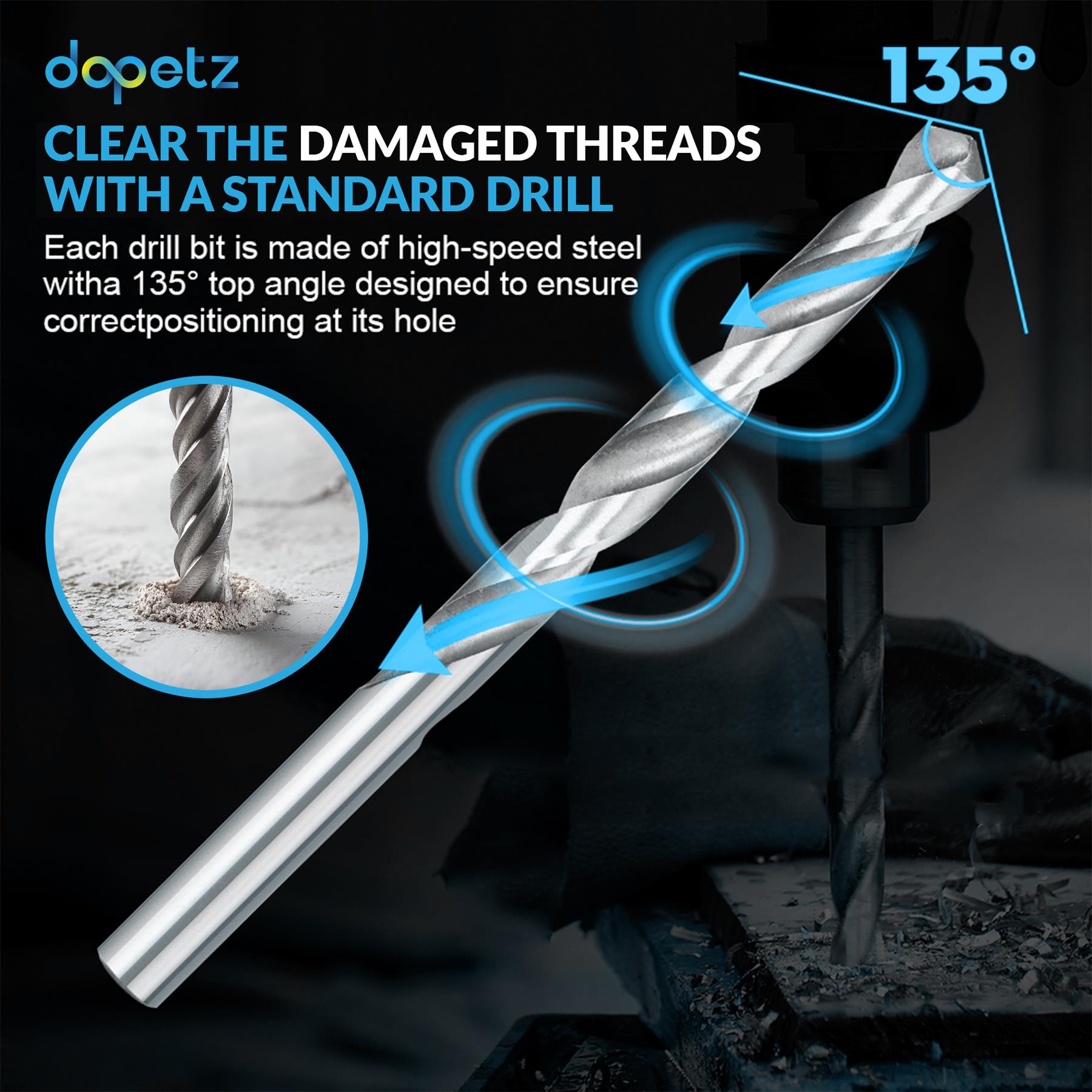 15 Piece Helicoil Thread Repair Kit M12 X 1.25 X 16.3mm Garage Workshop Tool Set - Image 3