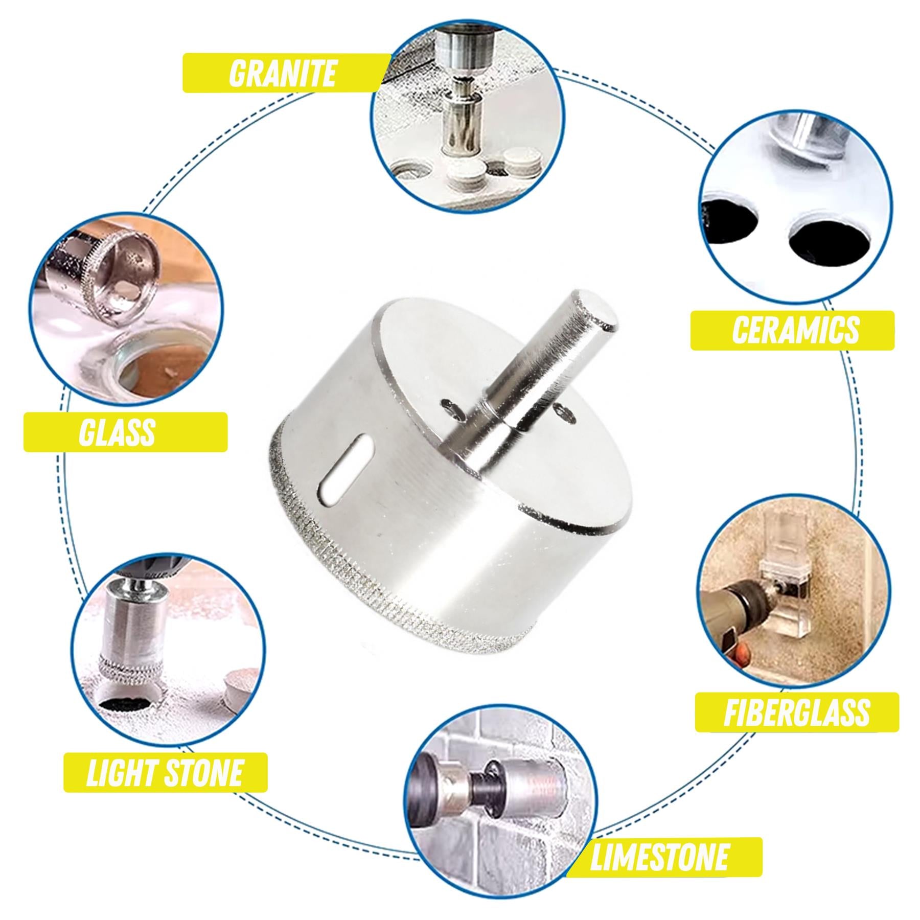 Diamond Holesaw 80mm Drill Bit Cutter for Tile Ceramic Glass Porcelain Marble - Image 2