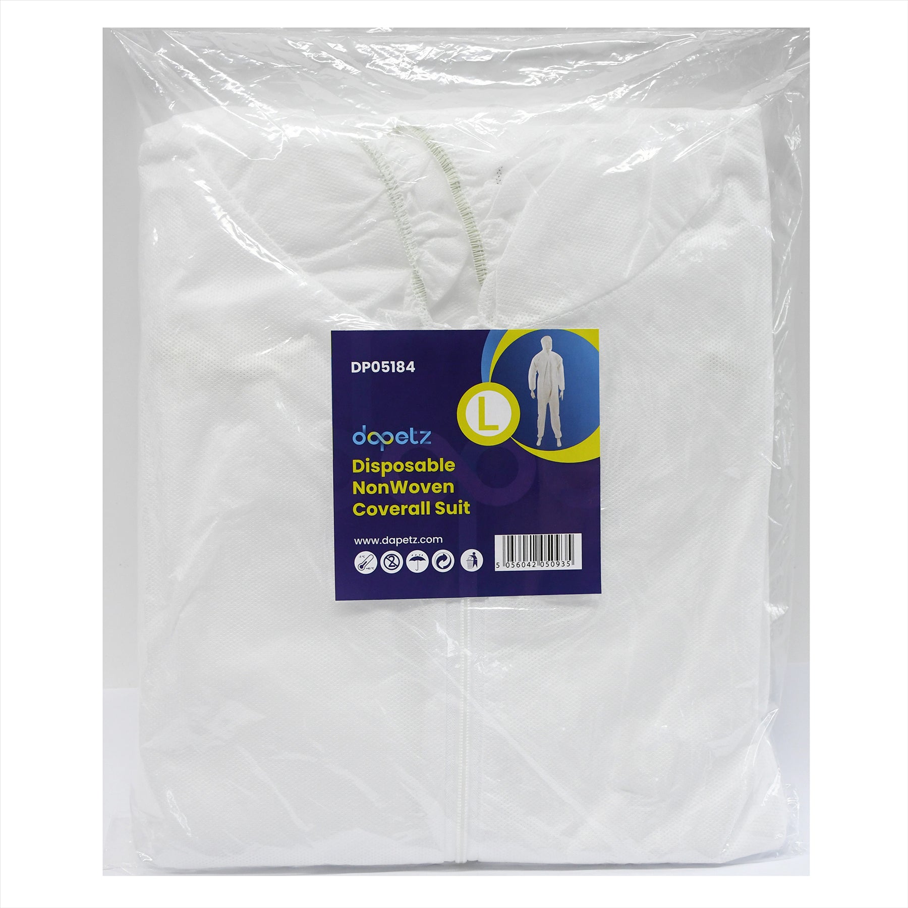 Disposable Paper Suit Protective Overall Coveralls Large 175cm 69" New - Image 14