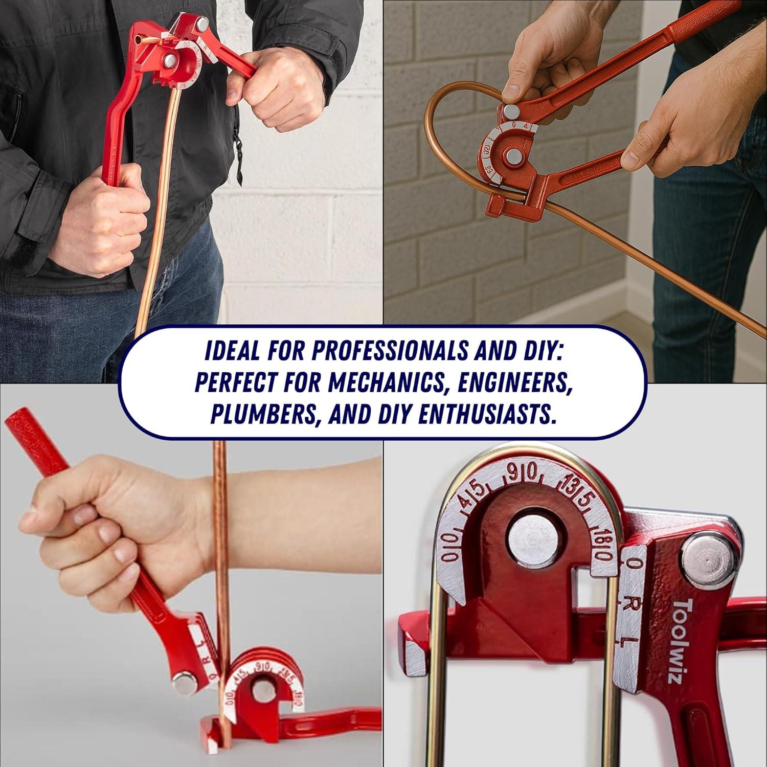 3 in 1 Mini Pipe Bender for 6mm 8mm 10mm Copper Pipe, Durable Plumbing Tool - Image 2