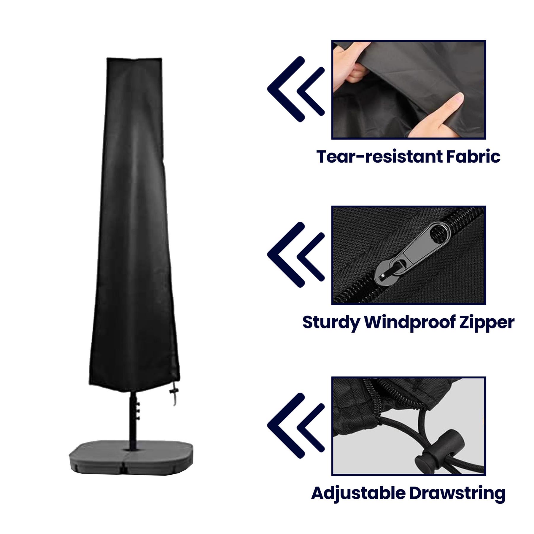 Parasol Banana Umbrella Cover Water repellent Outdoor Garden Patio Shield Double Layer - Image 6