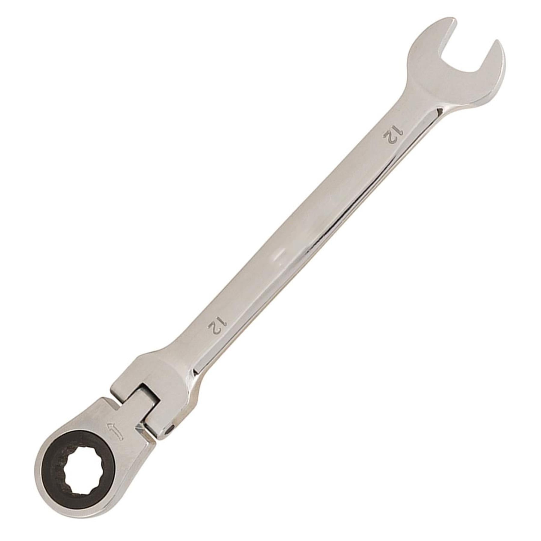 Flexible Head Ratchet Spanner 12mm Chrome Vanadium Steel Combination Wrench Open End Metric Spanner - Image 11
