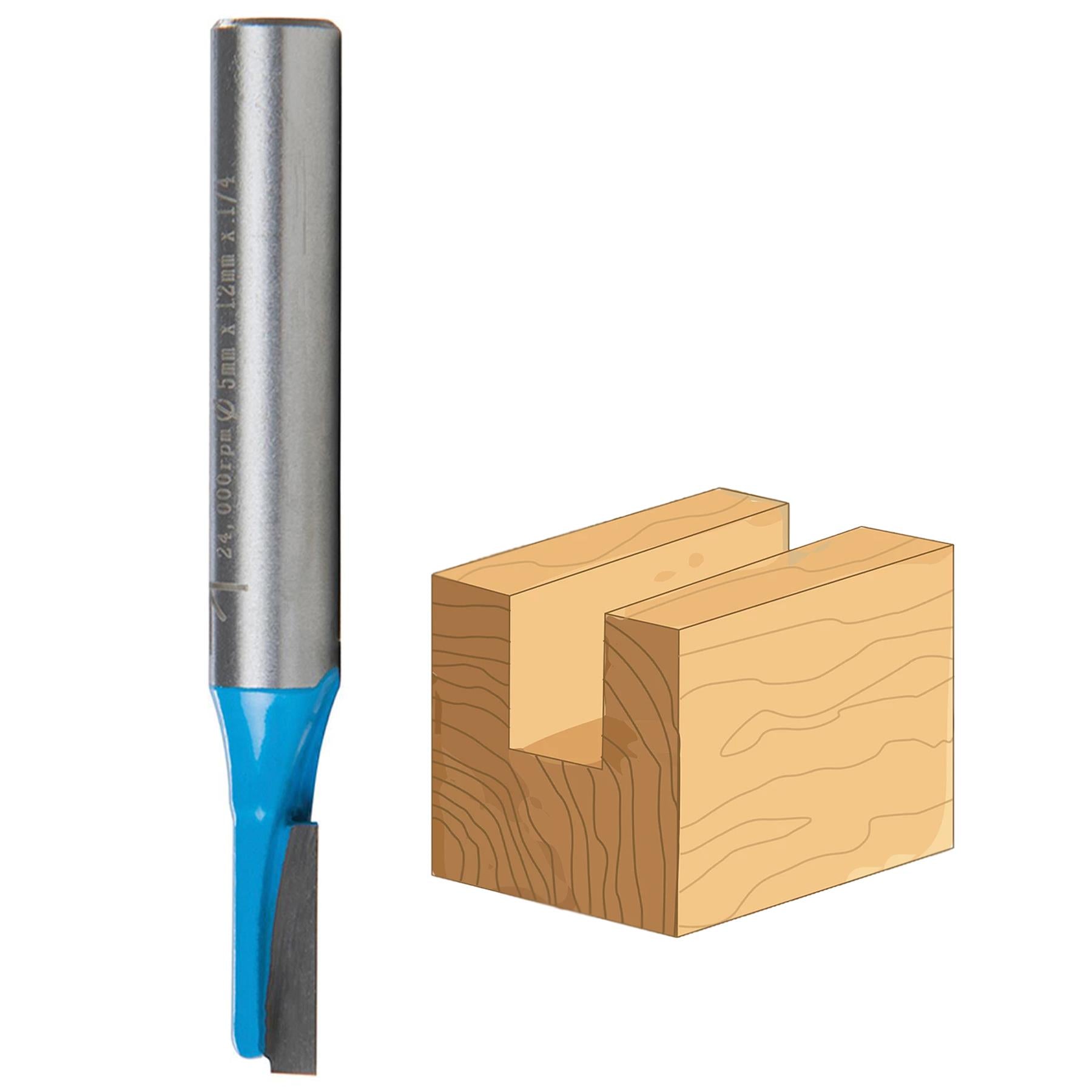 1/4" Shank TCT Wood Router Cutter 5x12mm Twin Flute Smooth Finish Rust-Resistant Bit - Image 5