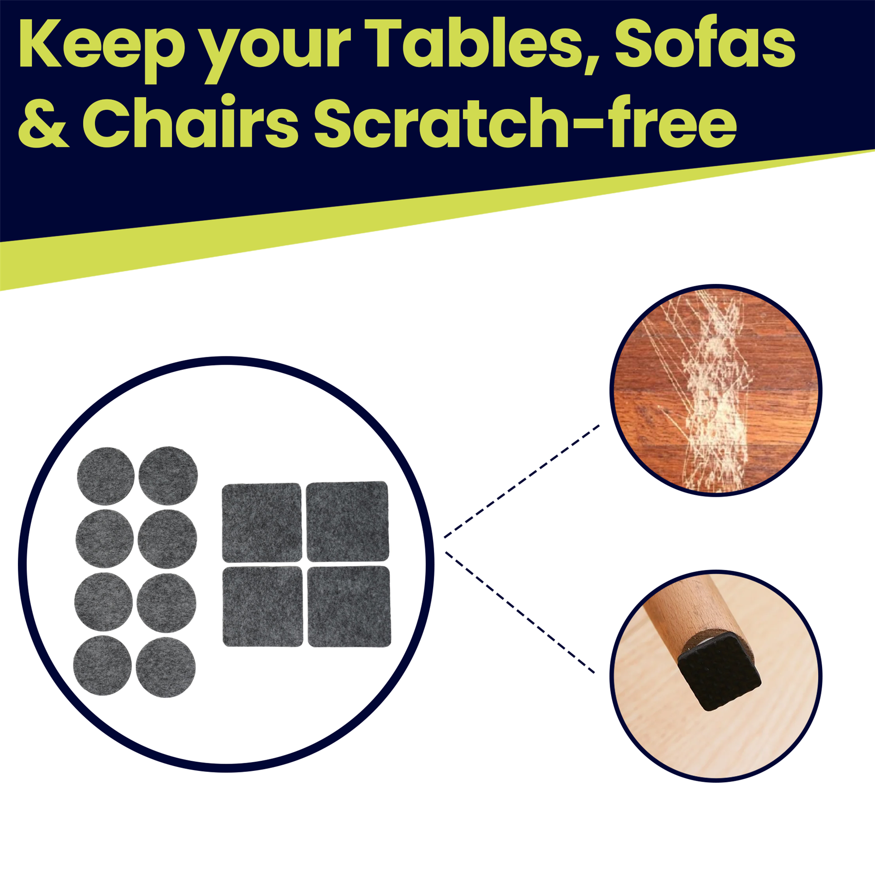 261 pieces Felt Pad for Furniture Feet Felt Floor Protectors Cushion set for Chairs & Furniture Legs - Image 4