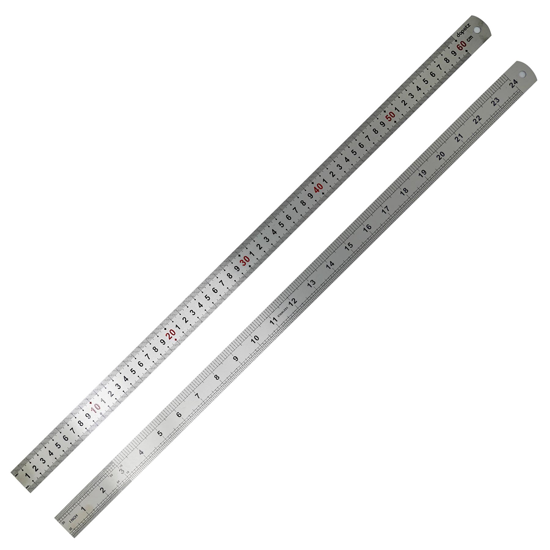 Stainless Steel Ruler Metal Rule Metric Imperial 24" / 600mm 60cm - Image 7