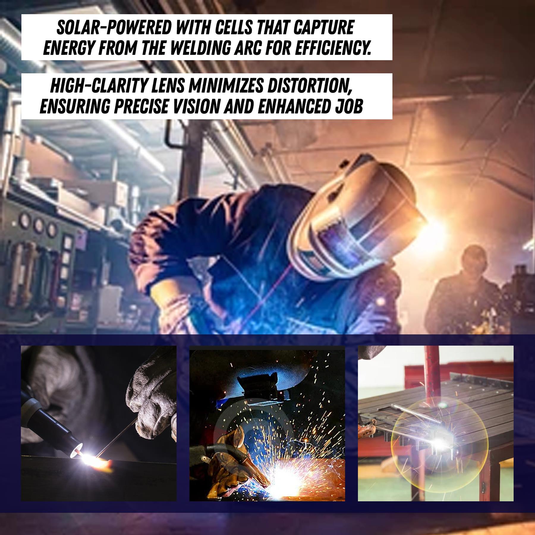 Auto Darkening Welding Mask Helmet Grinding Solar Power PPE Safety Protects Face - Image 2