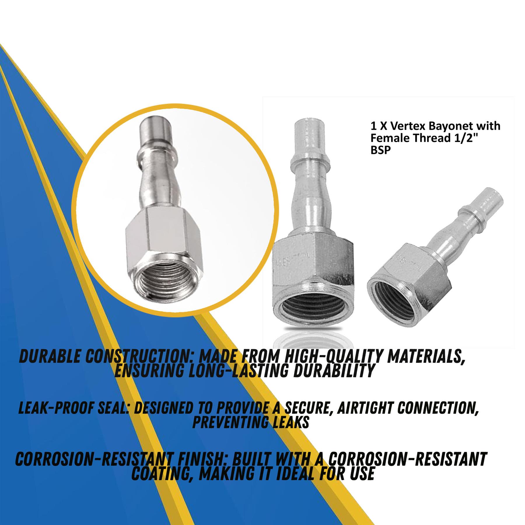 Air Line Hose Fitting Connector Female 1/2" BSP Bayonet Coupler For PCL Vertex 1PC - Image 2