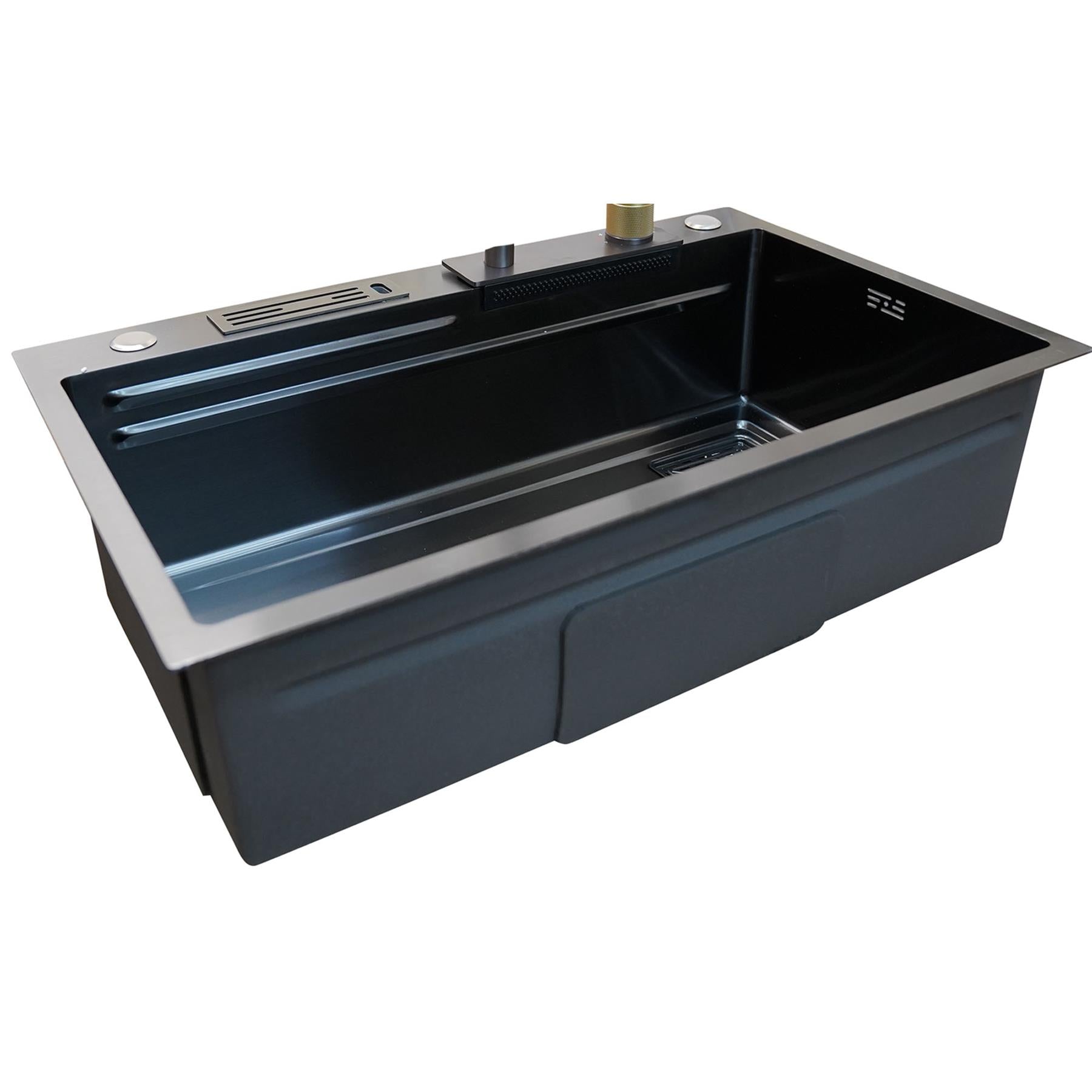 Kitchen Sink With Tap Multi-Purpose Nano Wash Basin Stylish Creative Sinks Black - Image 5