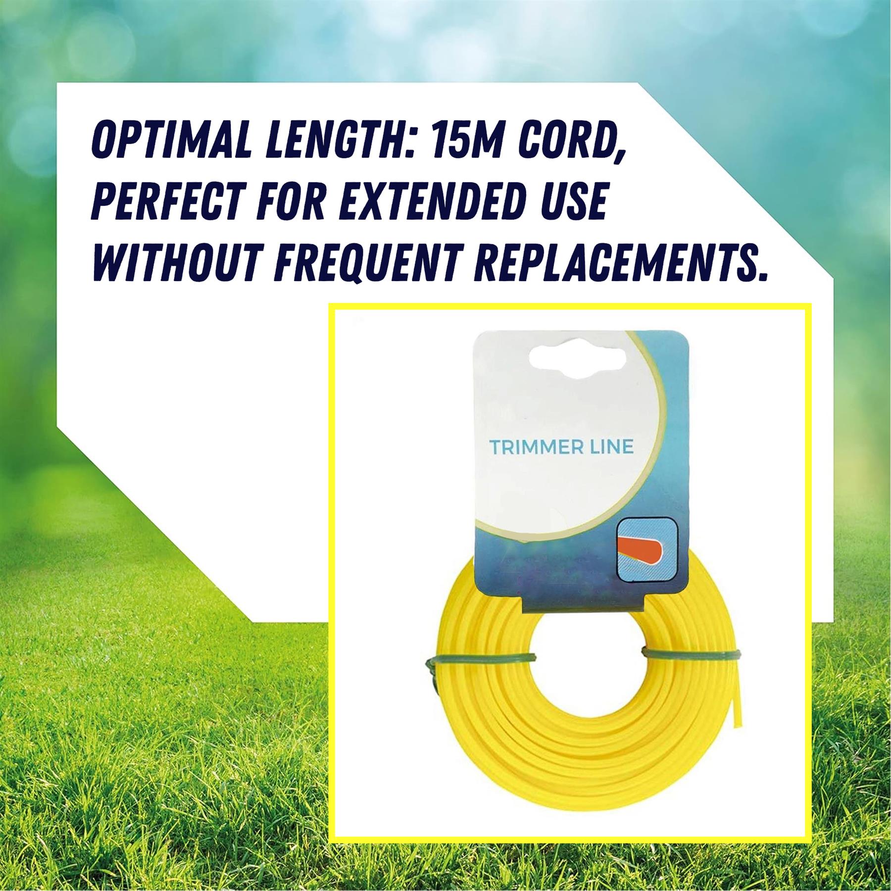 Yellow Strimmer Line 3mm x 15m Professional Nylon Round Trimmer Wire for Grass Trimmers Brushcutters - Image 2