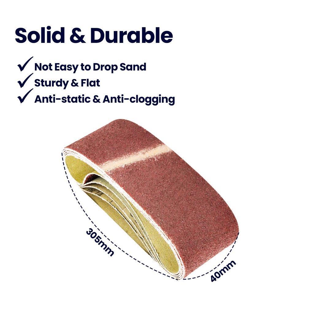 5 Pack Sanding Belts 40mm x 305mm (60 Grit) Coarse Sander Sheets Sanding Belts - Image 6