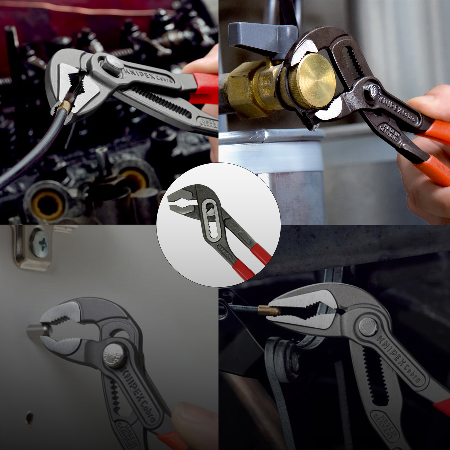 8" 200mm Plumbers Slim Jaw Waterpump Pipe Wrench Pliers Grips Pump Chrome - Image 4