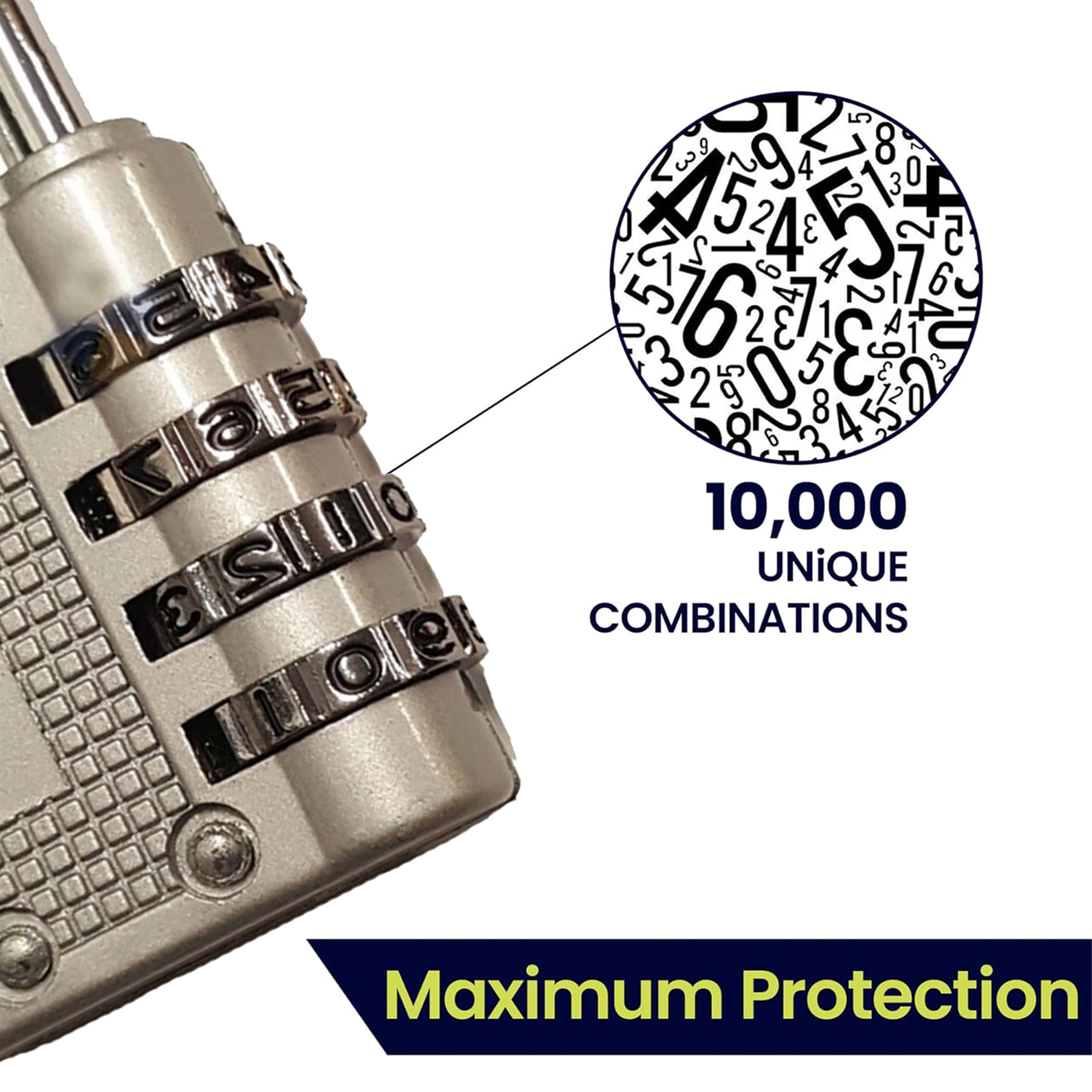 4 Digit Combination Padlock Heavy Duty Outdoor Lock Gym Travel Luggage Locker Grey - Image 3