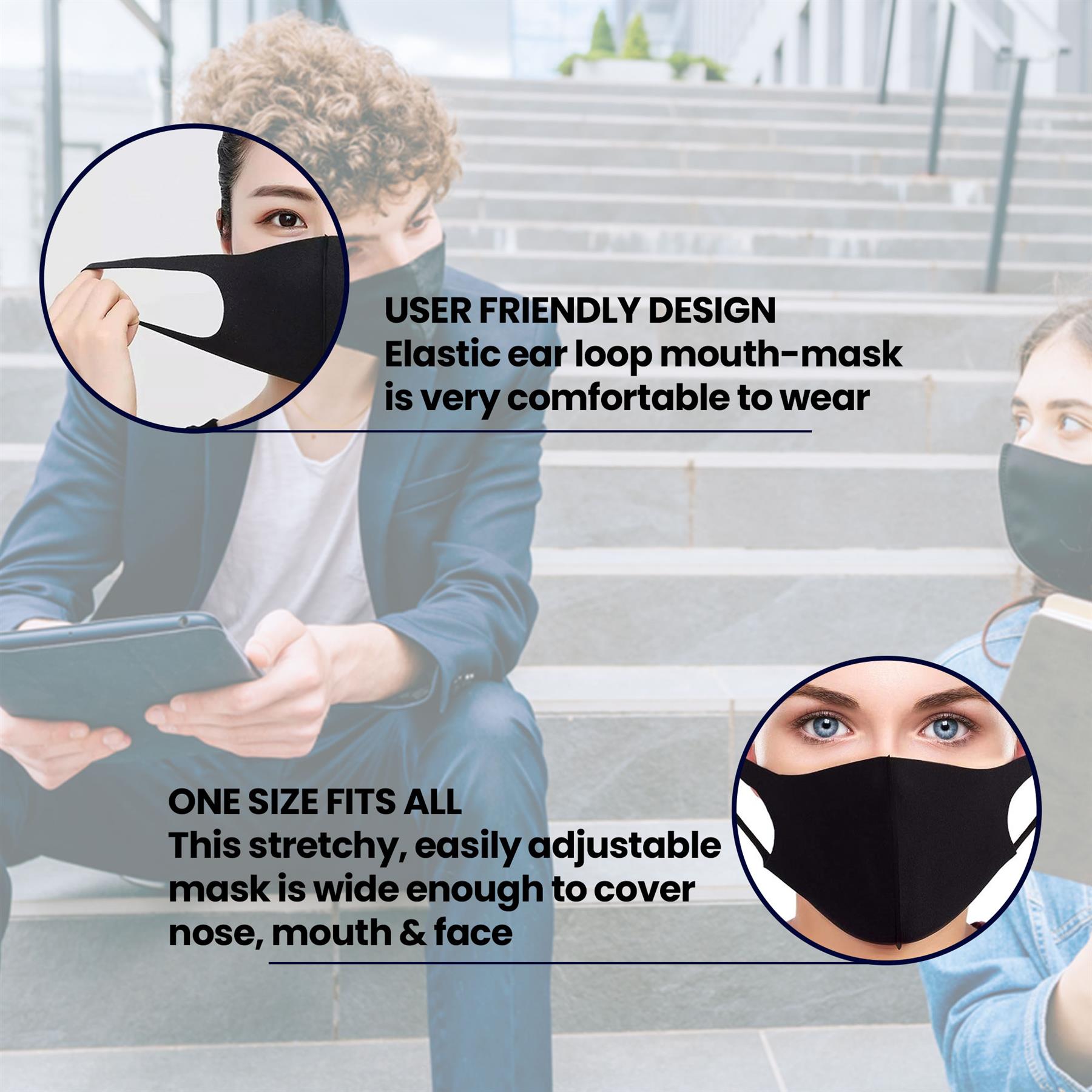 Reusable Face Mask Covering Washable Breathable Dust Hospital Visitor - Image 4