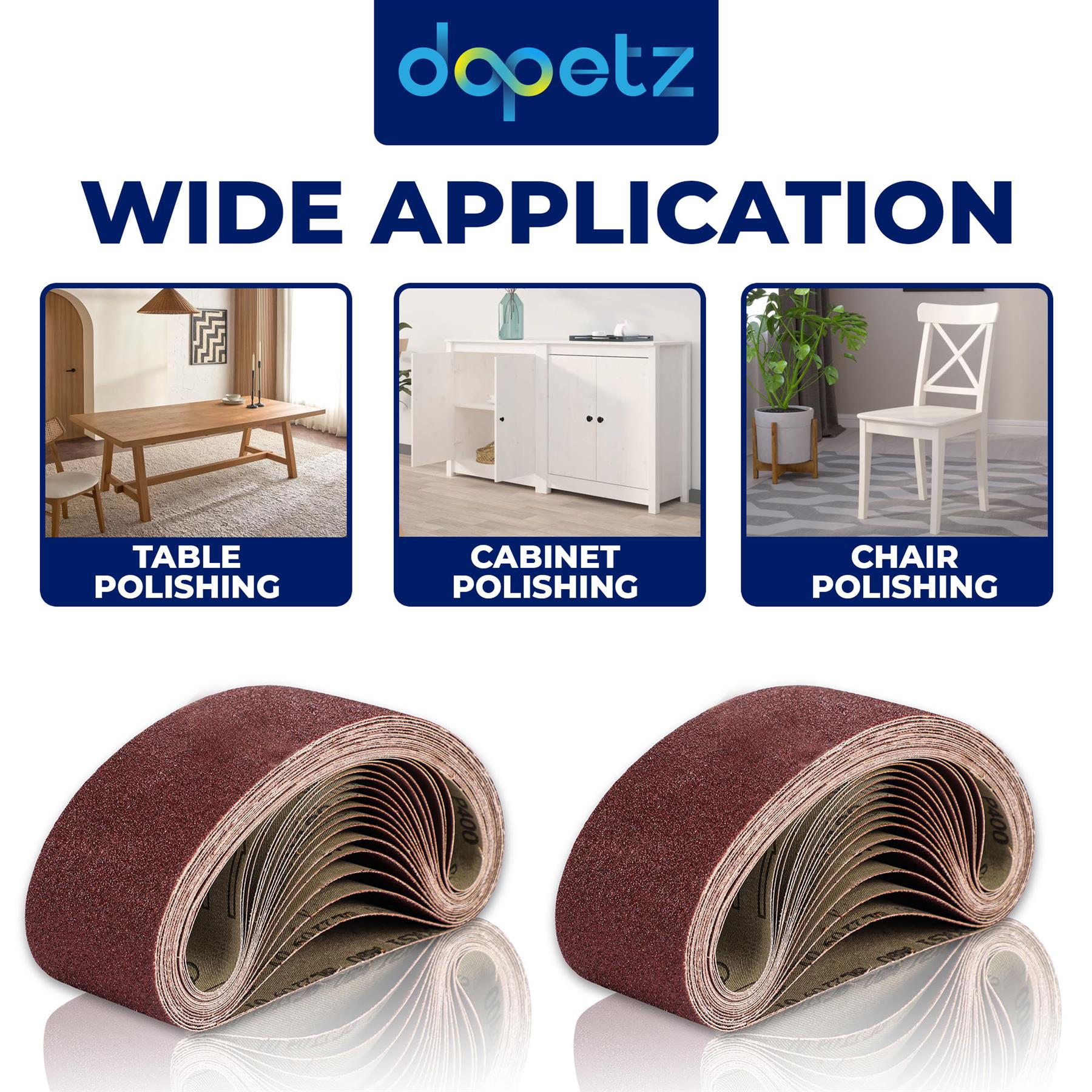 5x Sanding Belts 75mm X 457mm 40 Grit Very Coarse Sander Sheets Sanding Belts - Image 7